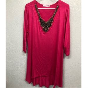 Hot Pink White Mark Blouse